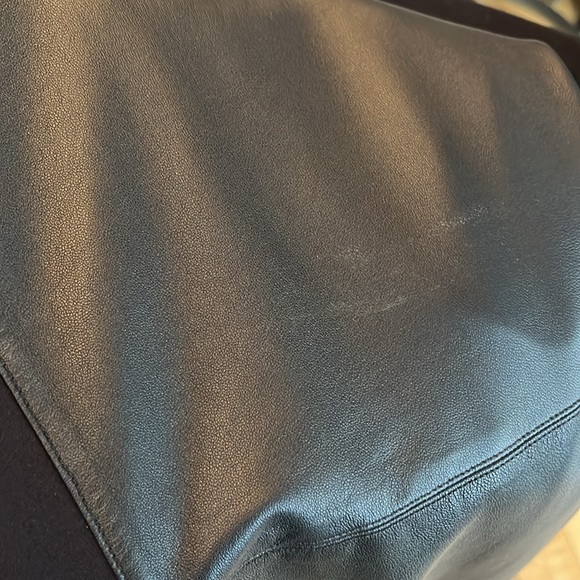 Eileen Fisher Leather Front Ponte Leggings Pants - Picture 5 of 7